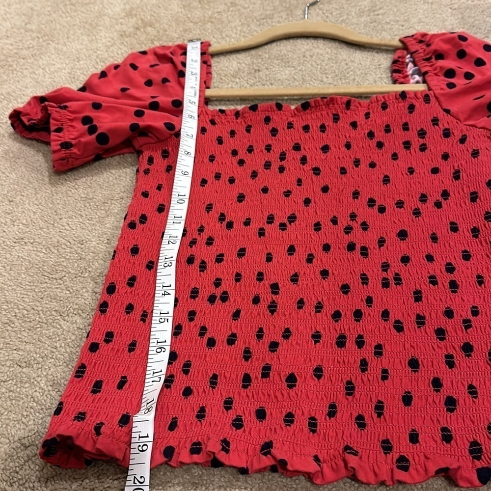 Anthropologie Dolan brand red polkadot cropped blouse in great condition… - Picture 4 of 5